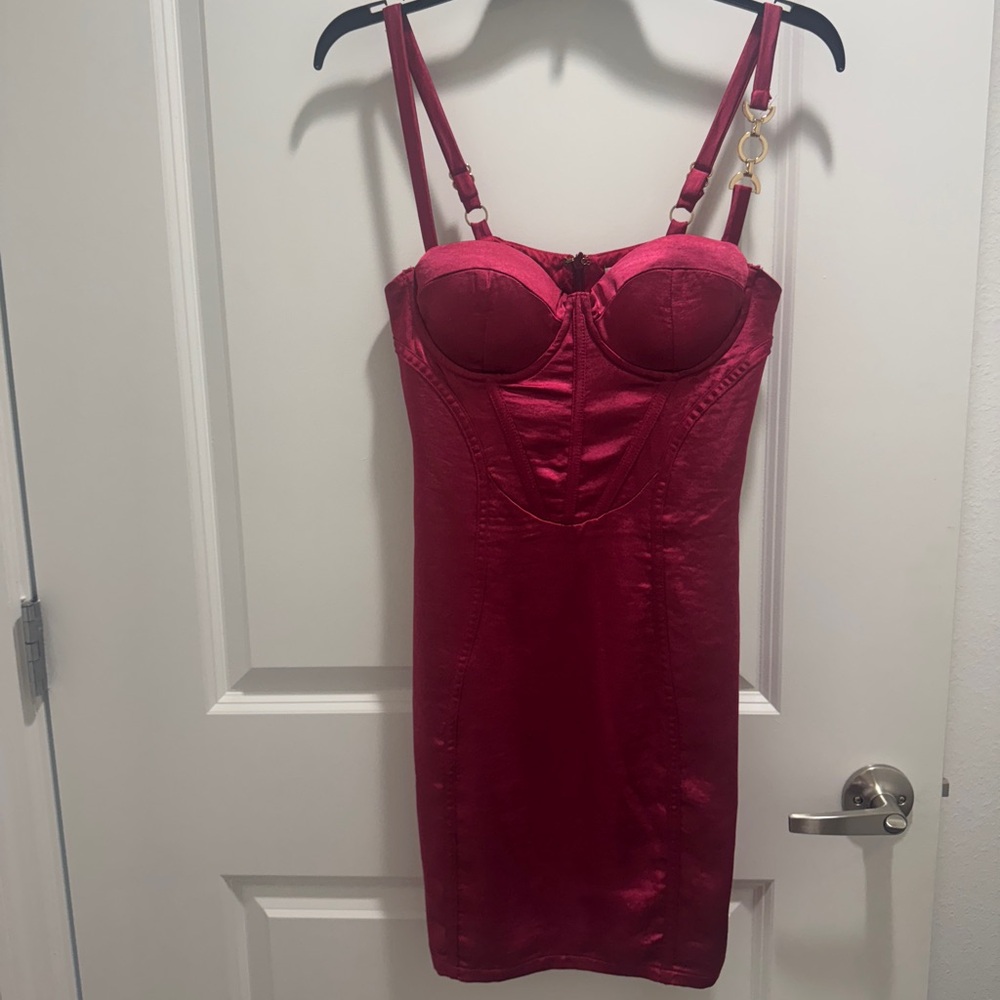Club L London Red Satin Chemise